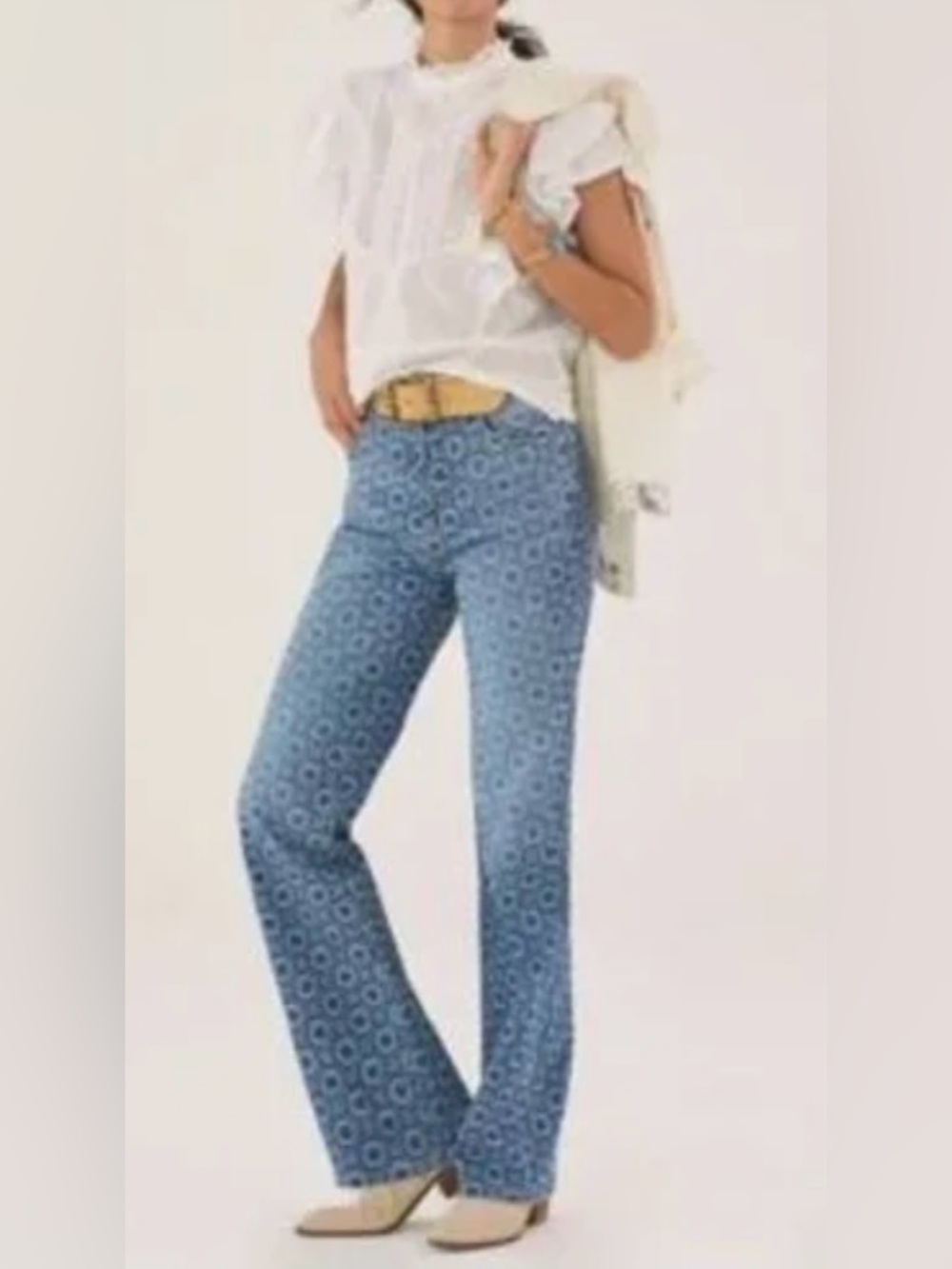 Pilcro Floral Printed Boot Cut Jeans - Size 30